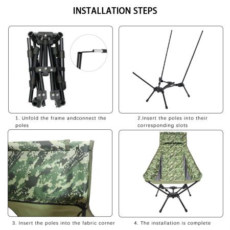 Ultraleichter, faltbarer Hochlehner-Stuhl für Outdoor-Aktivitäten, tragbar, faltbar, ideal für Strand und Camping