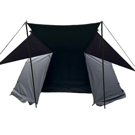 Wasserdichtes Campingzelt mit Vordach für Reisen, Wandern und Outdoor-Aktivitäten, Ein-Schlafzimmer-Konstruktion, einfacher Aufbau