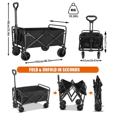 Garten-, Camping- und Strandwagen, zusammenklappbarer Bollerwagen