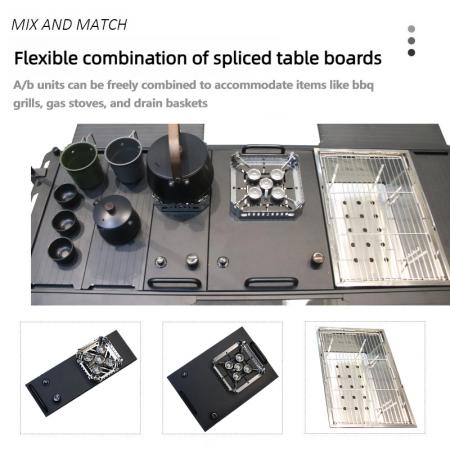 Zusammenklappbarer, modularer Outdoor-Gartentisch zum Kochen, Wandern, Picknicken, Campen