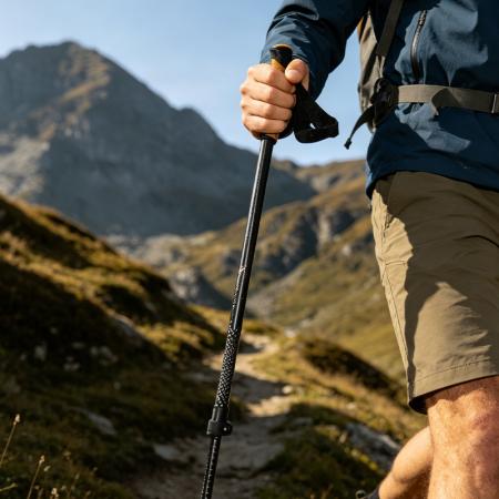 Carbon Running Alpenstock Ultraleichter, einfach faltbarer Sport-Wanderstock, Trekkingstock, Kletterstock 