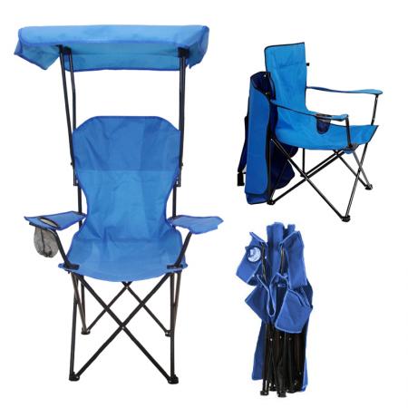 Großhandel Outdoor-Möbel Campingzubehör Strand leichter faltbarer Angelstuhl mit Getränkehalter Sonnenschutz 