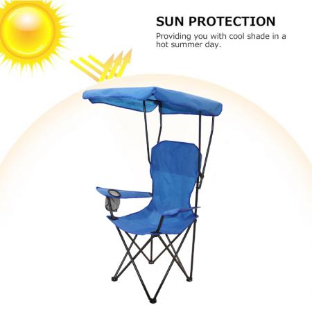 Großhandel Outdoor-Möbel Campingzubehör Strand leichter faltbarer Angelstuhl mit Getränkehalter Sonnenschutz 