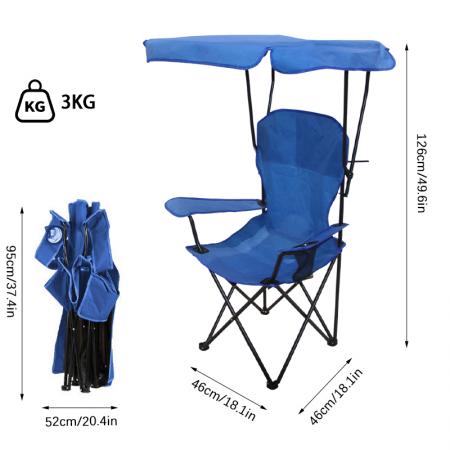 Großhandel Outdoor-Möbel Campingzubehör Strand leichter faltbarer Angelstuhl mit Getränkehalter Sonnenschutz 