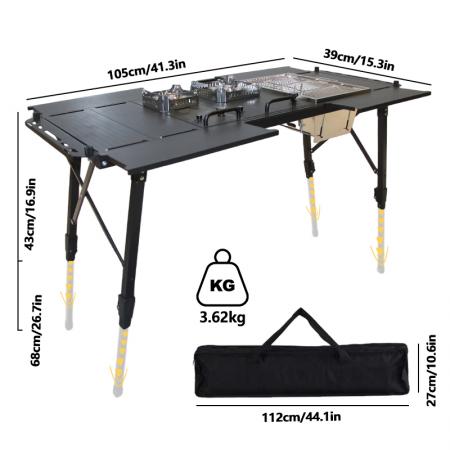 Zusammenklappbarer, modularer Outdoor-Gartentisch zum Kochen, Wandern, Picknicken, Campen