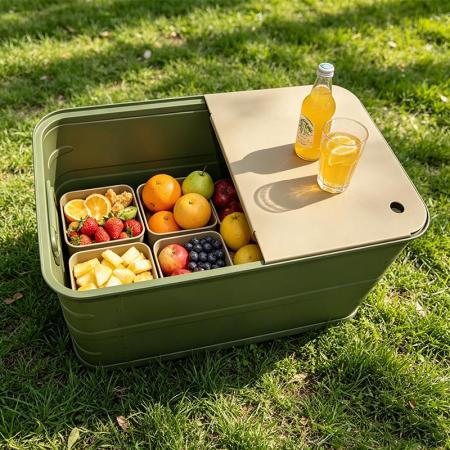 Große, offene, stapelbare Aluminium-Campingbox, OEM, wasserdicht, Outdoor-Reise-Auto-Aufbewahrungsbox 