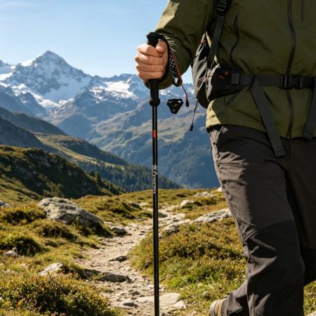 Carbonfaser-Trekkingstöcke, 5-teilig, faltbar, leicht, tragbar, 110/120/130 cm 