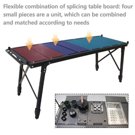 Zusammenklappbarer, modularer Outdoor-Gartentisch zum Kochen, Wandern, Picknicken, Campen