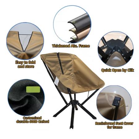 Tragbarer, kompakter und ultraleichter Klappstuhl aus Aluminium für Outdoor-Reisen und Camping.