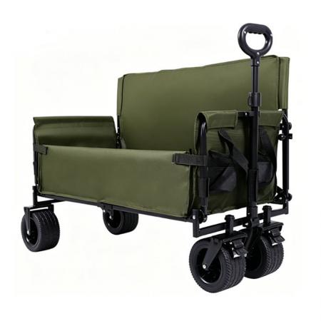 Zusammenklappbarer Bollerwagen, robust und faltbar, ideal für den Strand, mit großem Fassungsvermögen