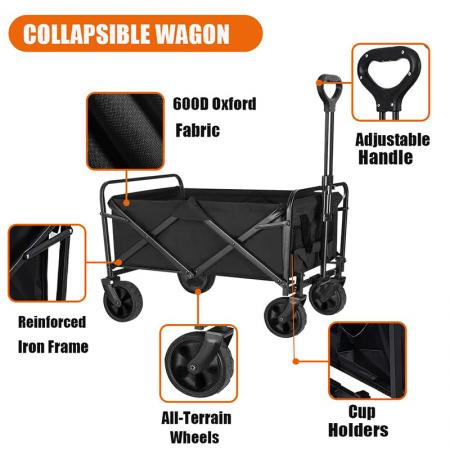 Garten-, Camping- und Strandwagen, zusammenklappbarer Bollerwagen