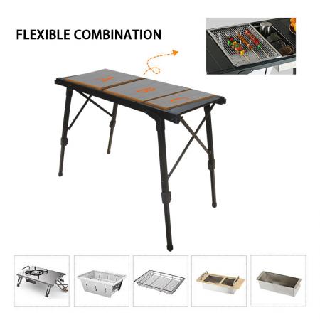 Tragbarer, ultraleichter Klapp-Eierrollentisch aus Aluminiumlegierung, multifunktionaler IGT-Campingtisch 