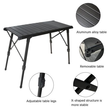 Tragbarer, ultraleichter Klapp-Eierrollentisch aus Aluminiumlegierung, multifunktionaler IGT-Campingtisch 