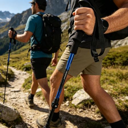 Ultraleichtes Unisex-Trekkingstock-Set aus Carbon mit EVA-Griff, faltbar, tragbar, ideal für Trailrunning und Klettern