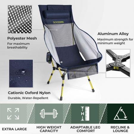 X-förmiger Hochlehnerstuhl aus 7075er Aluminiumlegierung, farblich anpassbar, Fabrikpreis, Outdoor-Stuhl 
