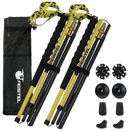 Aluminiumlegierung, 4-gelenkig, fünfteilig, faltbar, teleskopierbar, leicht, professionelle Outdoor-Ausrüstung, Wanderstock 