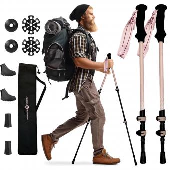 3-teiliger, teleskopierbarer Trekkingstock aus 3K-Carbonfaser