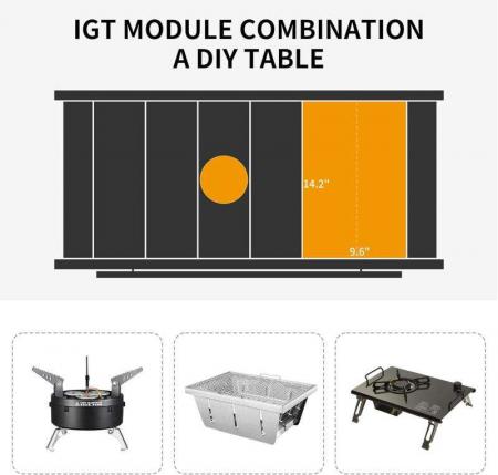Klappbarer IGT-Campingtisch, moderner, leichter, tragbarer Outdoor-Aluminiumtisch mit Tragetasche 