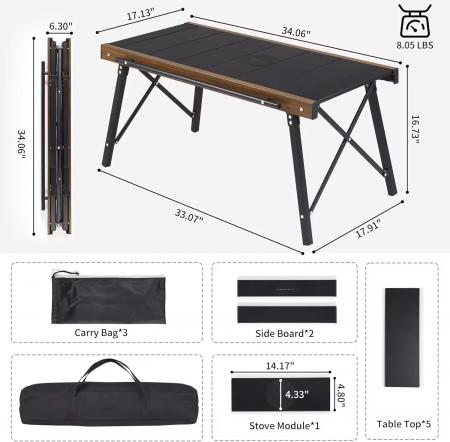 Klappbarer IGT-Campingtisch, moderner, leichter, tragbarer Outdoor-Aluminiumtisch mit Tragetasche 