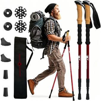Teleskopierbarer Nordic-Wanderstock mit Innenverriegelung und Anti-Schock-Funktion