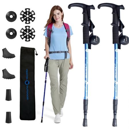 OEM-Fabrikpreis Antishock einziehbarer Wanderstock , Kohlefaser-Trekkingstöcke , Trekkingstock