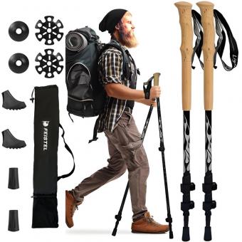 Trekkingstock aus 90 % Aluminium mit Außenverriegelung und Flickverschluss