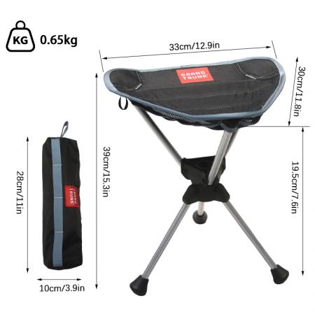 Outdoor Camping Wandern hoher tragbarer Stahl 600D Oxford-Stoff Klapp-Dreibeinhocker 