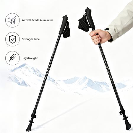Wandern Bergsteigen Outdoor-Reisen Senioren tägliches Gehen 7075-Aluminiumlegierung faltbarer Gehstock Trekkingstock 