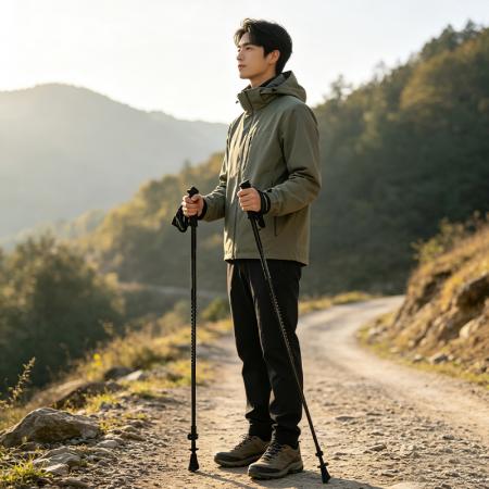Wandern Bergsteigen Outdoor-Reisen Senioren tägliches Gehen 7075-Aluminiumlegierung faltbarer Gehstock Trekkingstock 