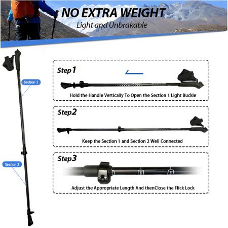 Wandern Bergsteigen Outdoor-Reisen Senioren tägliches Gehen 7075-Aluminiumlegierung faltbarer Gehstock Trekkingstock 