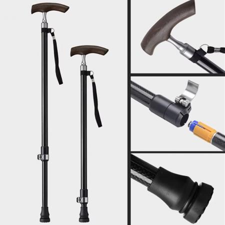 Werksangebot Outdoor-Gehstock aus Aluminium mit starker Faser, leichtem Gummigriff und verstellbarem Teleskop