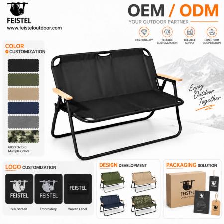 Outdoor-Campingstuhl für Paare für 2 Personen – klappbare 2-Sitzer-Camping-Loveseat, 7075-Aluminiumgestell, 600D Oxford, 250 kg Belastbarkeit 