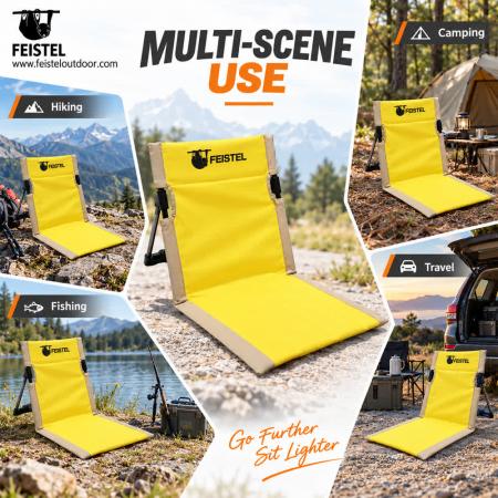 Beinloser Campingstuhl ohne Beine – 6061 Aluminium-Bodenstuhl mit 600D PVC Oxford & Tragetasche 