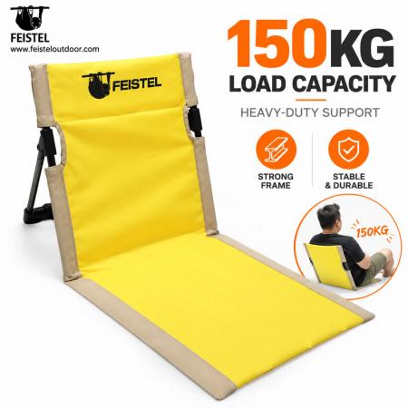 Beinloser Campingstuhl ohne Beine – 6061 Aluminium-Bodenstuhl mit 600D PVC Oxford & Tragetasche 