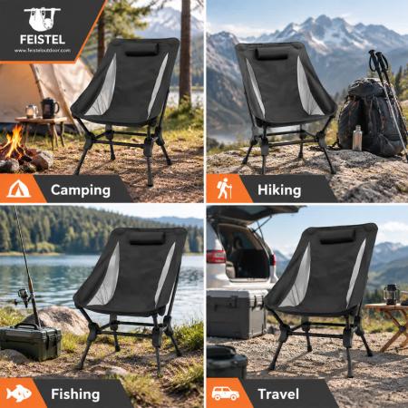 Faltbarer Campingstuhl mit Tragetasche – 1,55 kg Aluminium 