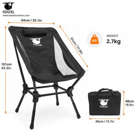 Faltbarer Campingstuhl mit Tragetasche – 1,55 kg Aluminium 