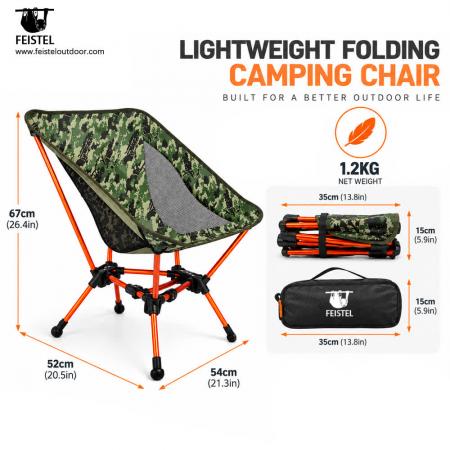 Leichter, klappbarer Campingstuhl – 7075 Aluminium, 600D 88T Oxford, 150 kg Tragkraft 