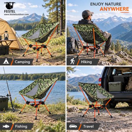 Leichter, klappbarer Campingstuhl – 7075 Aluminium, 600D 88T Oxford, 150 kg Tragkraft 