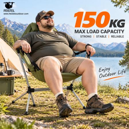 Klappbarer Camping-Schaukelstuhl – 7075 Aluminium Outdoor-Schaukelstuhl, 600D Polyester, 4 kg 