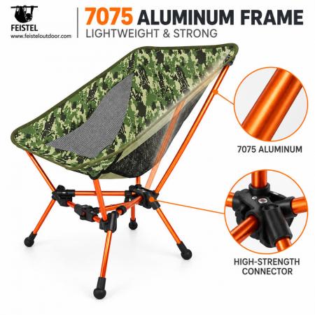 Leichter, klappbarer Campingstuhl – 7075 Aluminium, 600D 88T Oxford, 150 kg Tragkraft 