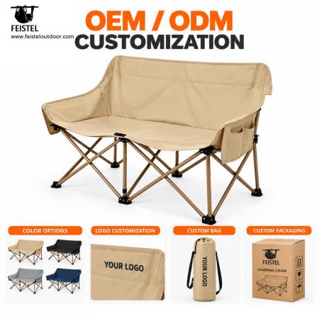 Faltbarer 2-Personen-Campingstuhl – 114 cm Doppel-Loveseat, 250 kg Belastbarkeit, 4,05 kg tragbares Design 