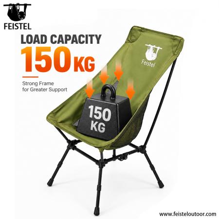 Autocampingstuhl – 1,55 kg, verstellbare hohe Rückenlehne, 7075 Aluminium, 35×13 cm Kompaktpackmaß 