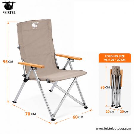 Campingstuhl mit verstellbarer Rückenlehne und klappbarem Aluminiumrahmen – Tragbarer Outdoor-Stuhl für Camping, Wandern und Reisen 