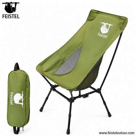 Autocampingstuhl – 1,55 kg, verstellbare hohe Rückenlehne, 7075 Aluminium, 35×13 cm Kompaktpackmaß 
