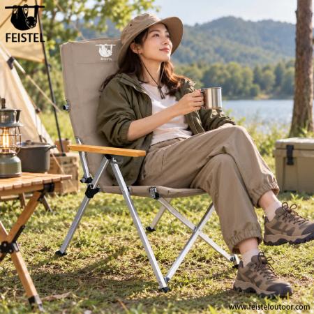 Campingstuhl mit verstellbarer Rückenlehne und klappbarem Aluminiumrahmen – Tragbarer Outdoor-Stuhl für Camping, Wandern und Reisen 