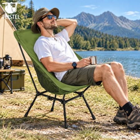 Autocampingstuhl – 1,55 kg, verstellbare hohe Rückenlehne, 7075 Aluminium, 35×13 cm Kompaktpackmaß 