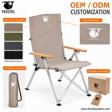 Campingstuhl mit verstellbarer Rückenlehne und klappbarem Aluminiumrahmen – Tragbarer Outdoor-Stuhl für Camping, Wandern und Reisen 