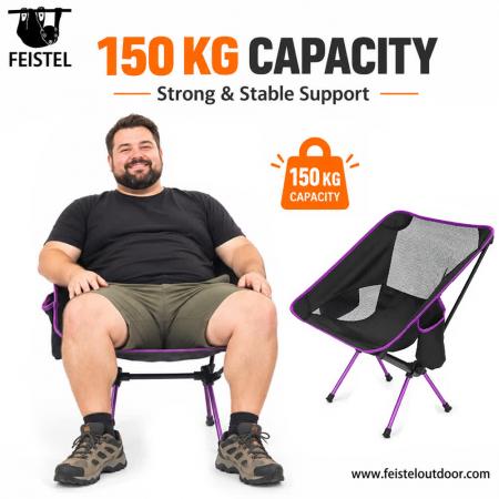 Leichter Damen-Campingstuhl – 2,29 lb tragbarer klappbarer Strandstuhl, 7075 Aluminium, 120 kg Belastbarkeit 