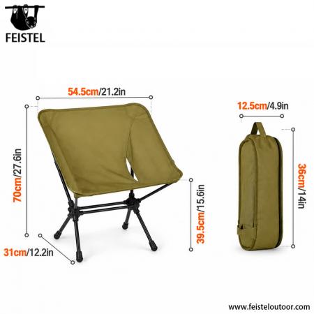 Ultraleichter Campingstuhl – 2,29 lbs kompakter, tragbarer Rucksackstuhl, 120 kg Tragkraft 