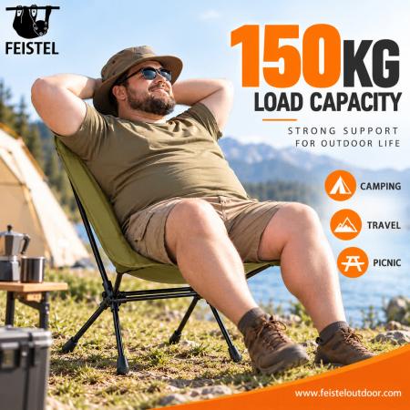 Ultraleichter Campingstuhl – 2,29 lbs kompakter, tragbarer Rucksackstuhl, 120 kg Tragkraft 